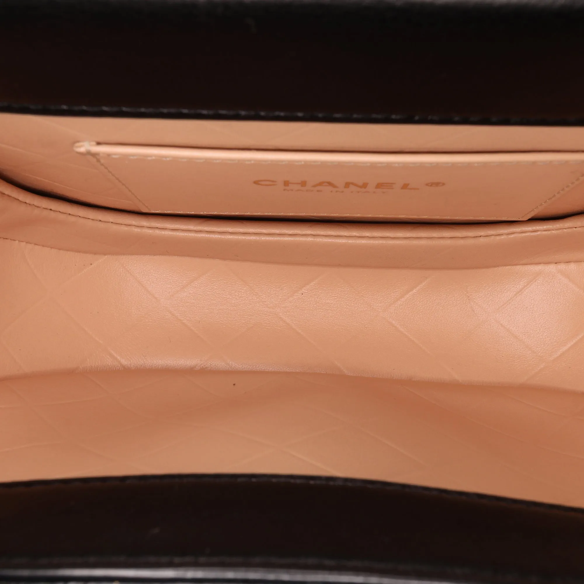 CC Quilted Calfskin Round Moon Messenger Flap