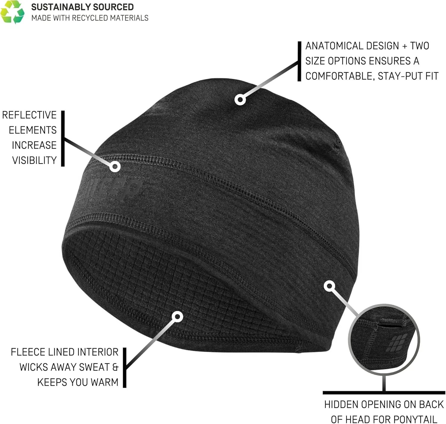 CEP Cold Weather Winter Beanie | Breathable Non-Slip Lightweight Hat for Men and Women | Sports Hat for Cold Temperatures