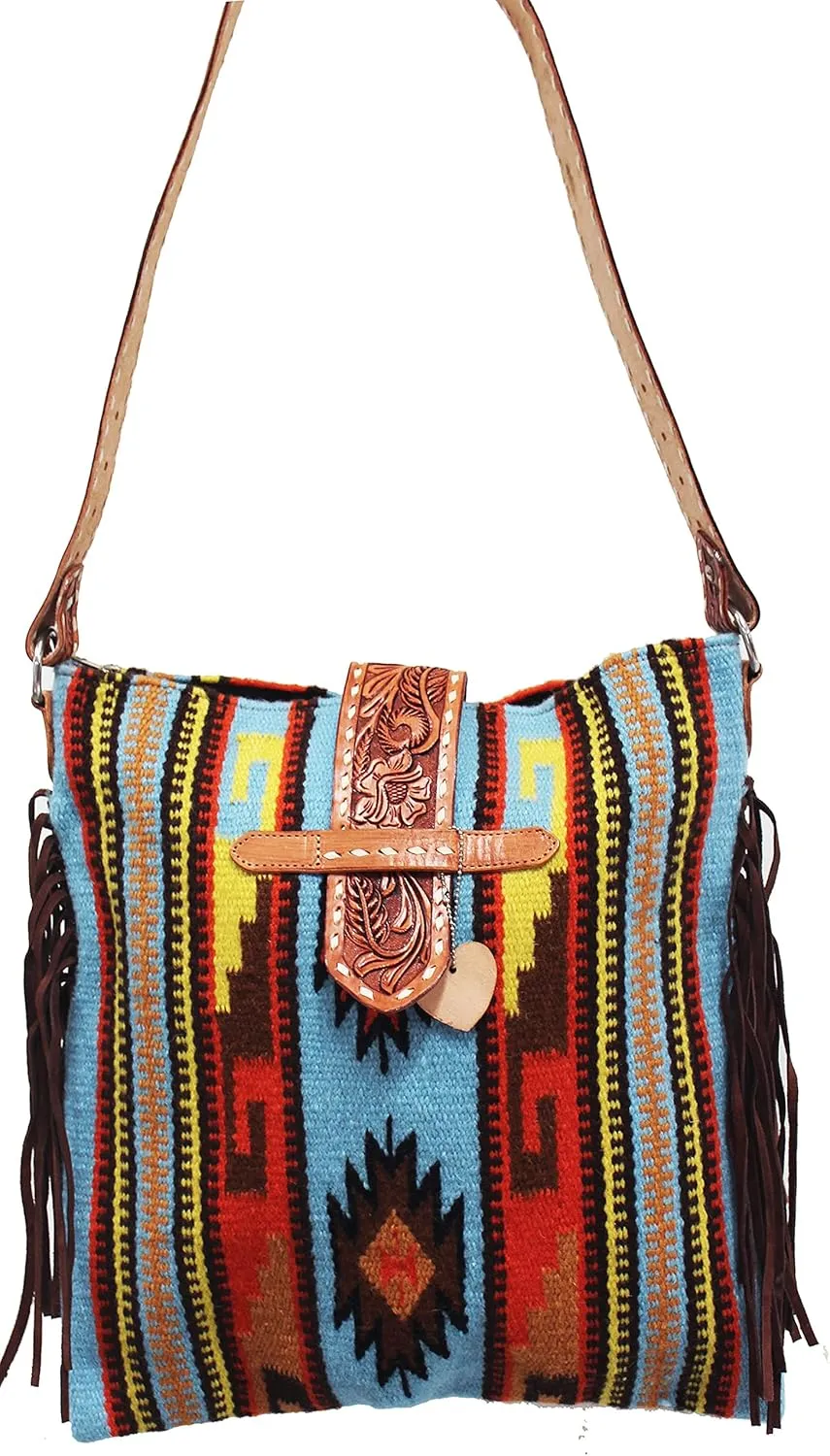 CHALLENGER Women's Western Handwoven Wool Rodeo Cowgirl Purse Shoulder Bag Tote 103B14