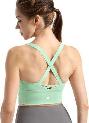 CHAMWEY Women‘s Sports Bra Medium Support Crisscross minimize Bounce Breathable Quick Drying Comfortable