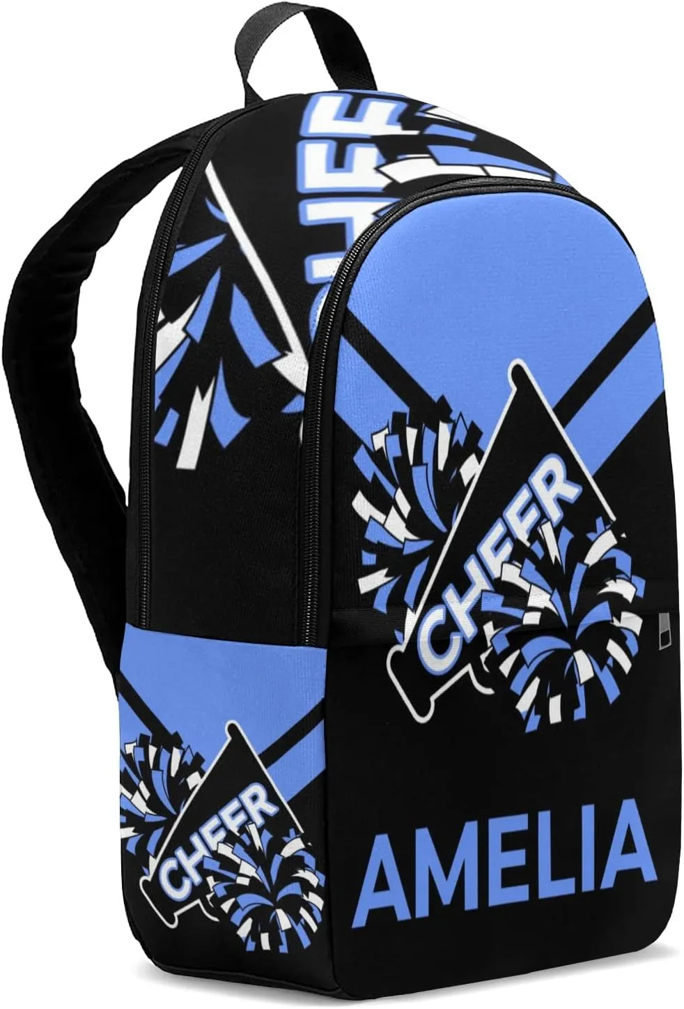 Cheerleader Blue 3 Personalized Backpack for Teen Boys Girls,Custom Travel Backpack Bookbag Casual Bag Name Gift