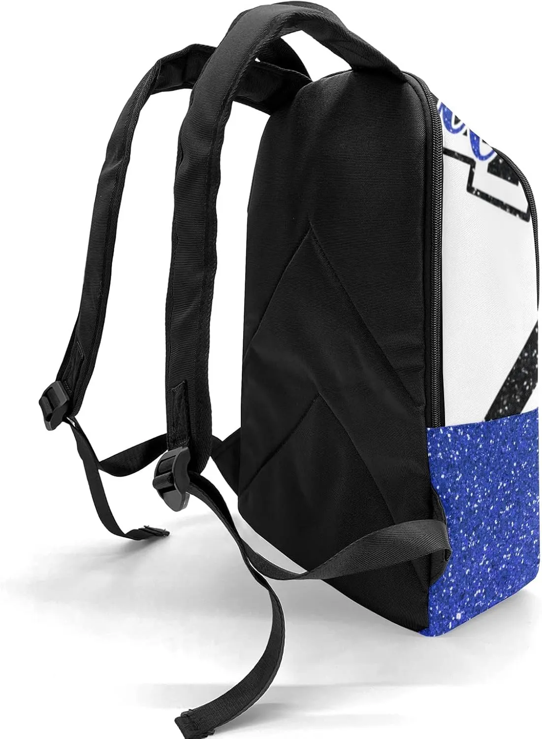 Cheerleader Blue Black Personalized Backpack for Teen Boys Girls,Custom Travel Backpack Bookbag Casual Bag Name Gift 11.8"(L) x 5.51"(W) x 17.72"(H)