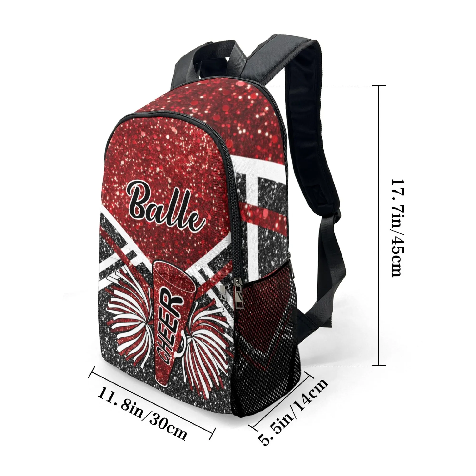 Cheerleader Red Personalized Backpack for Teen Boys Girls,Custom Travel Backpack Bookbag Casual Bag Name Gift