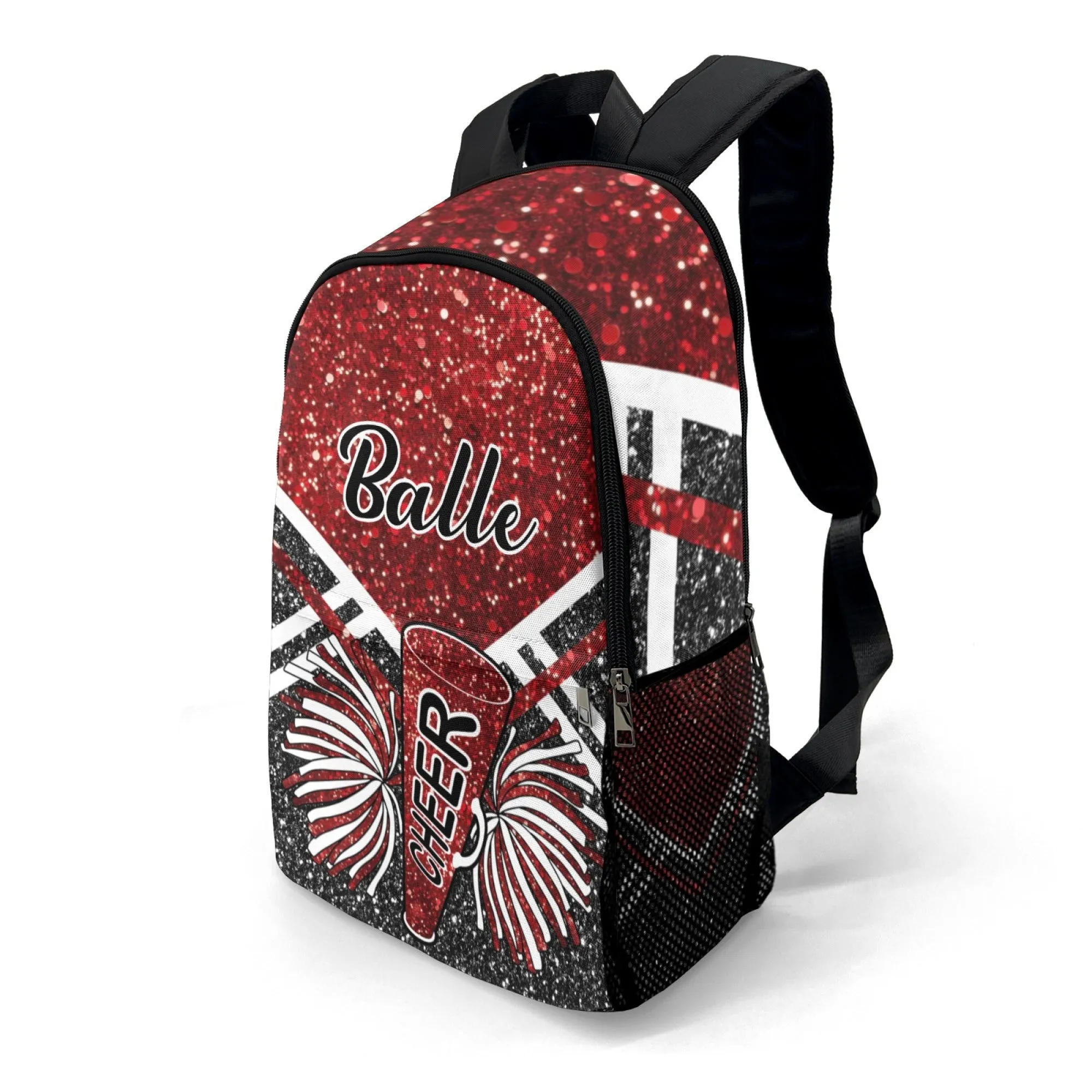 Cheerleader Red Personalized Backpack for Teen Boys Girls,Custom Travel Backpack Bookbag Casual Bag Name Gift