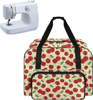 Cherry Sewing Machine Tote Bag Two Way Zipper Household Sewing Machine Handbags Portable Sewing Machine Case for Outdoor Traveling Camping Use (Bag Only)