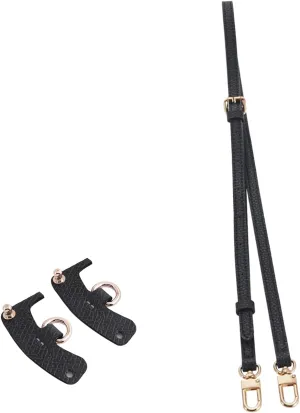 Chispee Bag Strap Set Leather Shoulder Strap Set Bag Transformation Purse Strap Extender Leather Purse Straps Replacement for Crossbody Bag (Black Gold