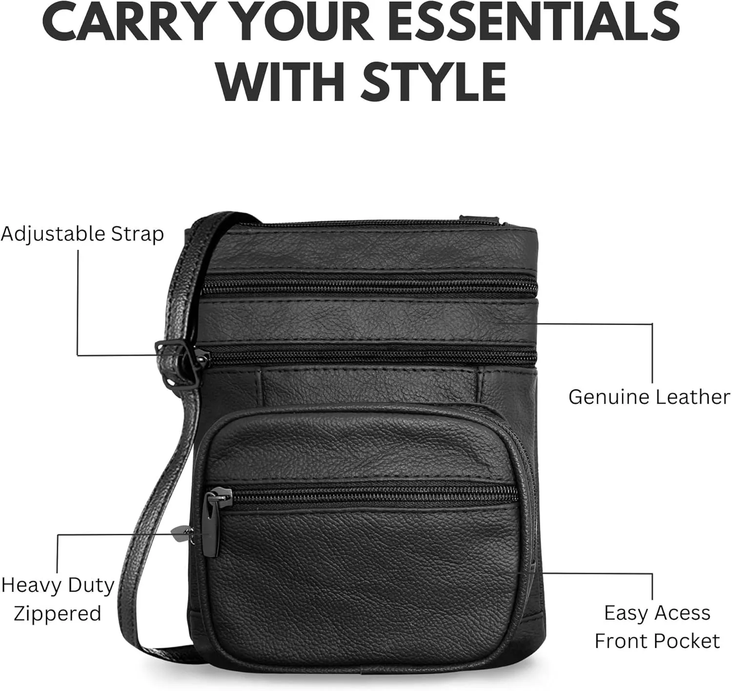 Ciana Genuine Leather Cross Body Bags Purse for Women, Purses Women's Shoulder Sling Handbags Soft Purse