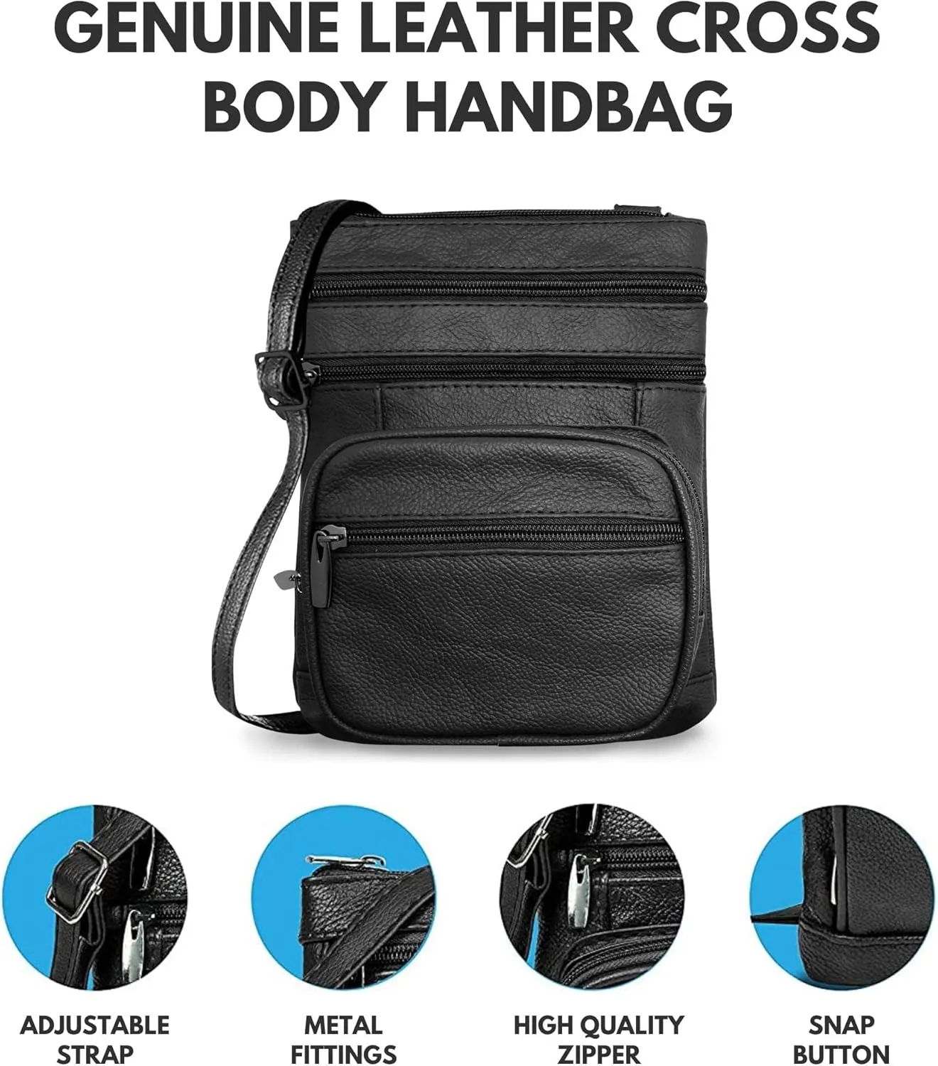 Ciana Genuine Leather Cross Body Bags Purse for Women, Purses Women's Shoulder Sling Handbags Soft Purse