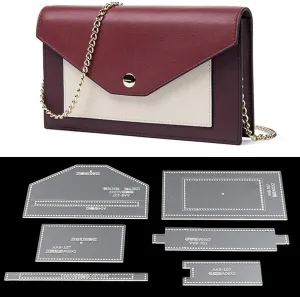 Clear Acrylic Template For Diy Leather Craft - 6 Pieces Acrylic Shoulder Bag And Crossbody Bag Stencil Template Set, Creative Leather Pattern For Crafting, Perfect For Crafters And Leather