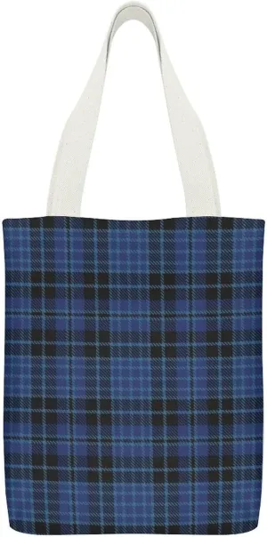 Clergy Blue Black White Large Capacity Canvas Tote Bag with Pockets Inside Unisex