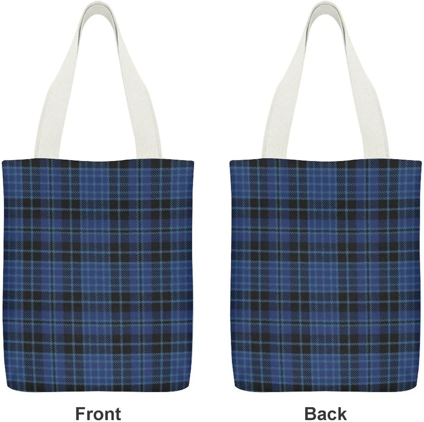 Clergy Blue Black White Large Capacity Canvas Tote Bag with Pockets Inside Unisex