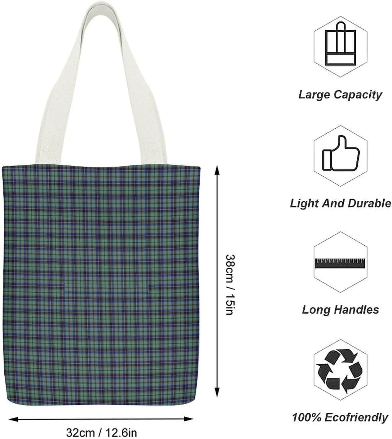 Clergy Blue Black White Large Capacity Canvas Tote Bag with Pockets Inside Unisex