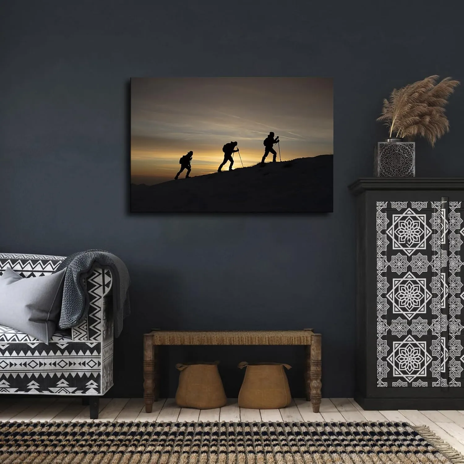 Climber Mountaineering Adventure Canvas Poster Holiday Gift HD Picture Modern Aesthetics Mural Wall Art Decoration (20×30inch-Framed)
