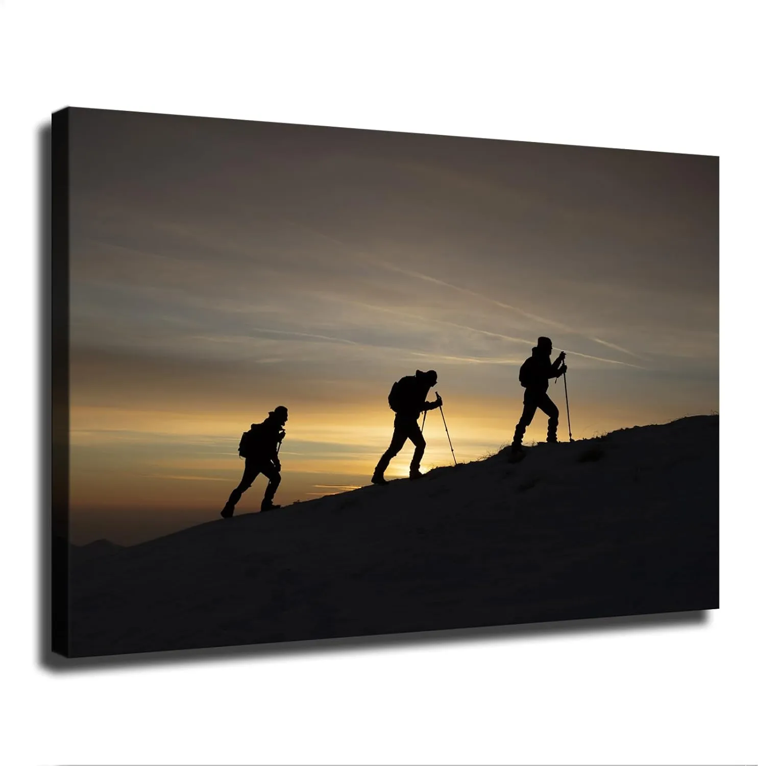 Climber Mountaineering Adventure Canvas Poster Holiday Gift HD Picture Modern Aesthetics Mural Wall Art Decoration (20×30inch-Framed)