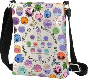 CMNIM Immunologist Gifts Biology Lovers Gift Cells of the Immune System Crossbody Bag Microbiology Gift Science Teacher Gifts