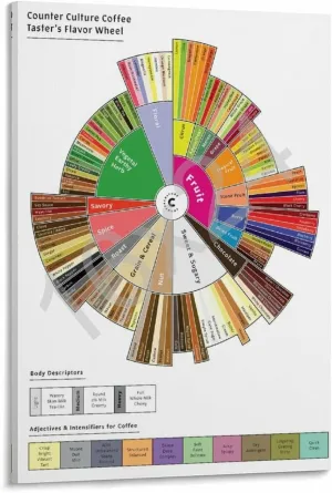 Coffee Taster's Flavor Wheel Poster Winter Wall Art Canvas Painting Posters Poster for Room Aesthetic Posters & Prints on Canvas Wall Art Poster for Room 08x12inch(20x30cm)