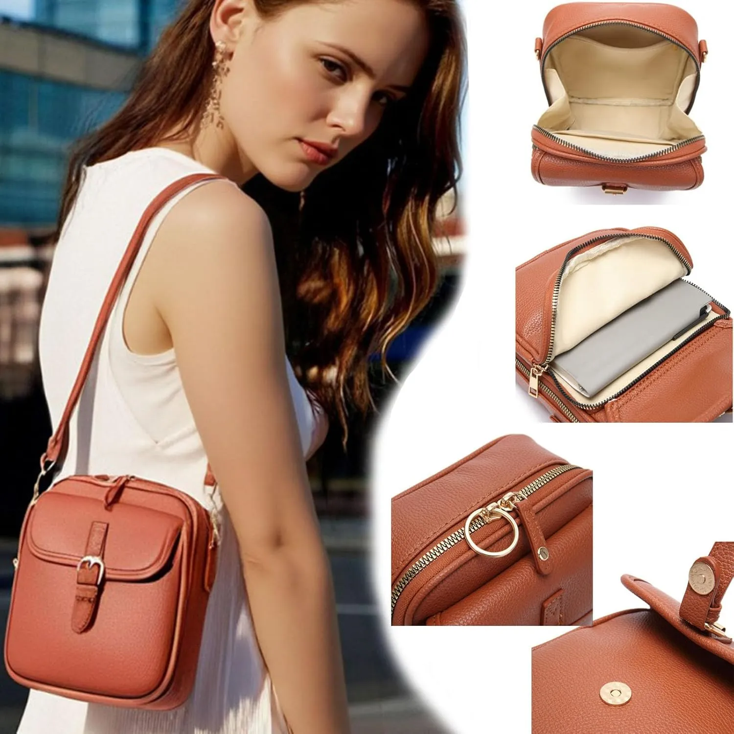 Collaborate Crossbody Leather Bag, Collaborateam Urvashi Tojoyride Collaboration Anti Theft Shoulder Bags For Women