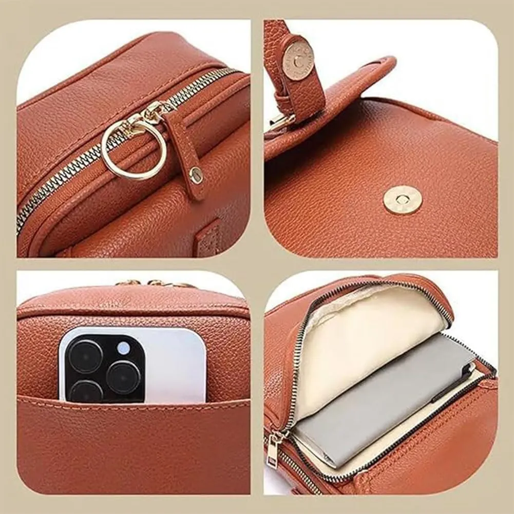 Collaborate Crossbody Leather Bag, Urvashii Crossbody Leather Bag Women, Collaboraten1 Large Capacity Anti Theft Bags