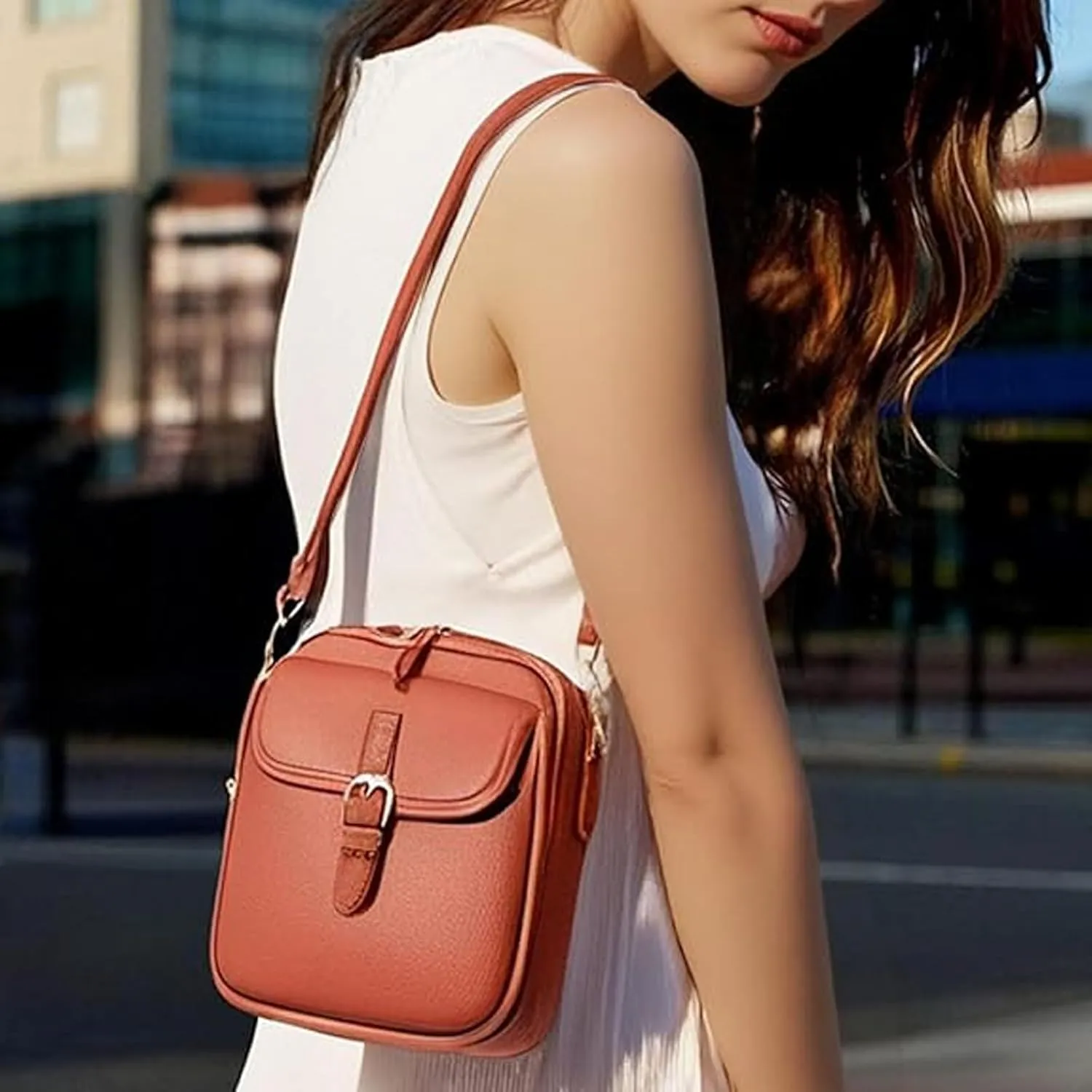 Collaboraten1 Crossbody Leather Bag, Collaborateam Urvashi Tojoyride Anti Theft Shoulder Bags for Women Travel