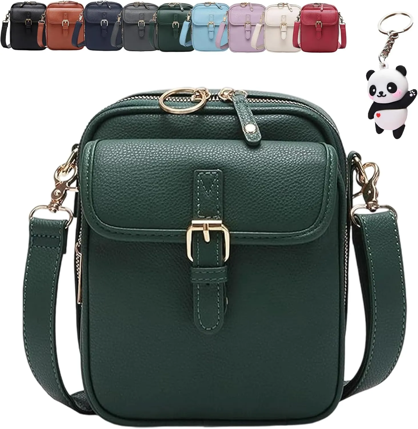 Collaboraten1 Crossbody Leather Bag, Urvashi Large Capacity Anti-Theft Vintage Bag with 10 Card Slots