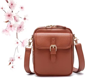 Collaboraten1 Crossbody Leather Bag, Urvashi Retro Double Layer Large Capacity Mini Crossbody Bags
