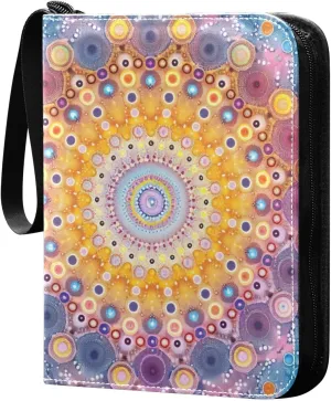 Colorful Dots Card Binder, 400 Pockets Card Holder with 50 Sleeves, Sturdy Card Holder Folders for Game Cards & Sports Cards