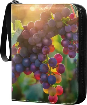 Colorful Grape Bunch (3)_38 Card Binder, 400 Pockets Card Holder with 50 Sleeves, Sturdy Card Holder Folders for Game Cards & Sports Cards