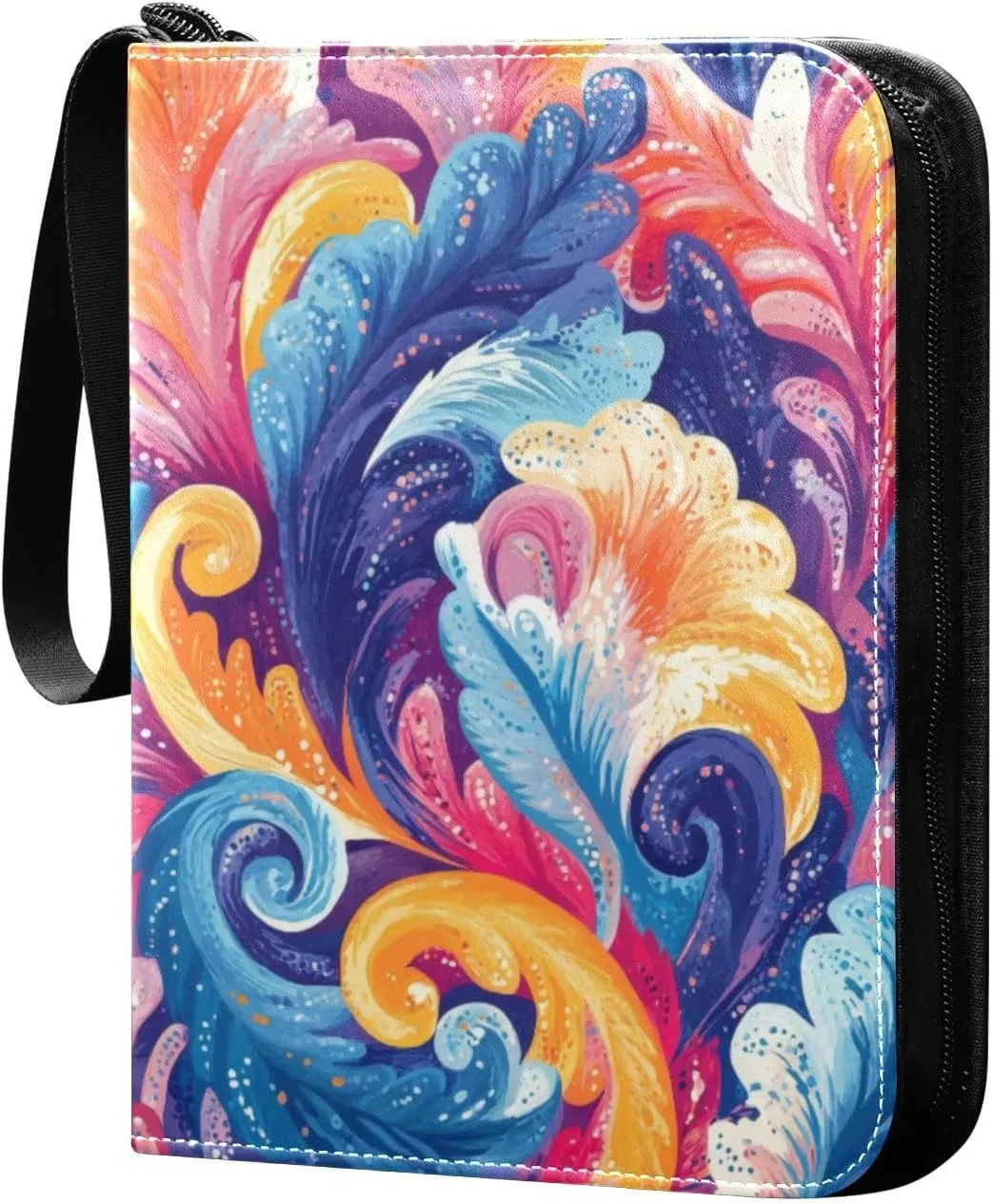 Colorful Leaves Card Binder, 400 Pockets Card Holder with 50 Sleeves, Sturdy Card Holder Folders for Game Cards & Sports Cards