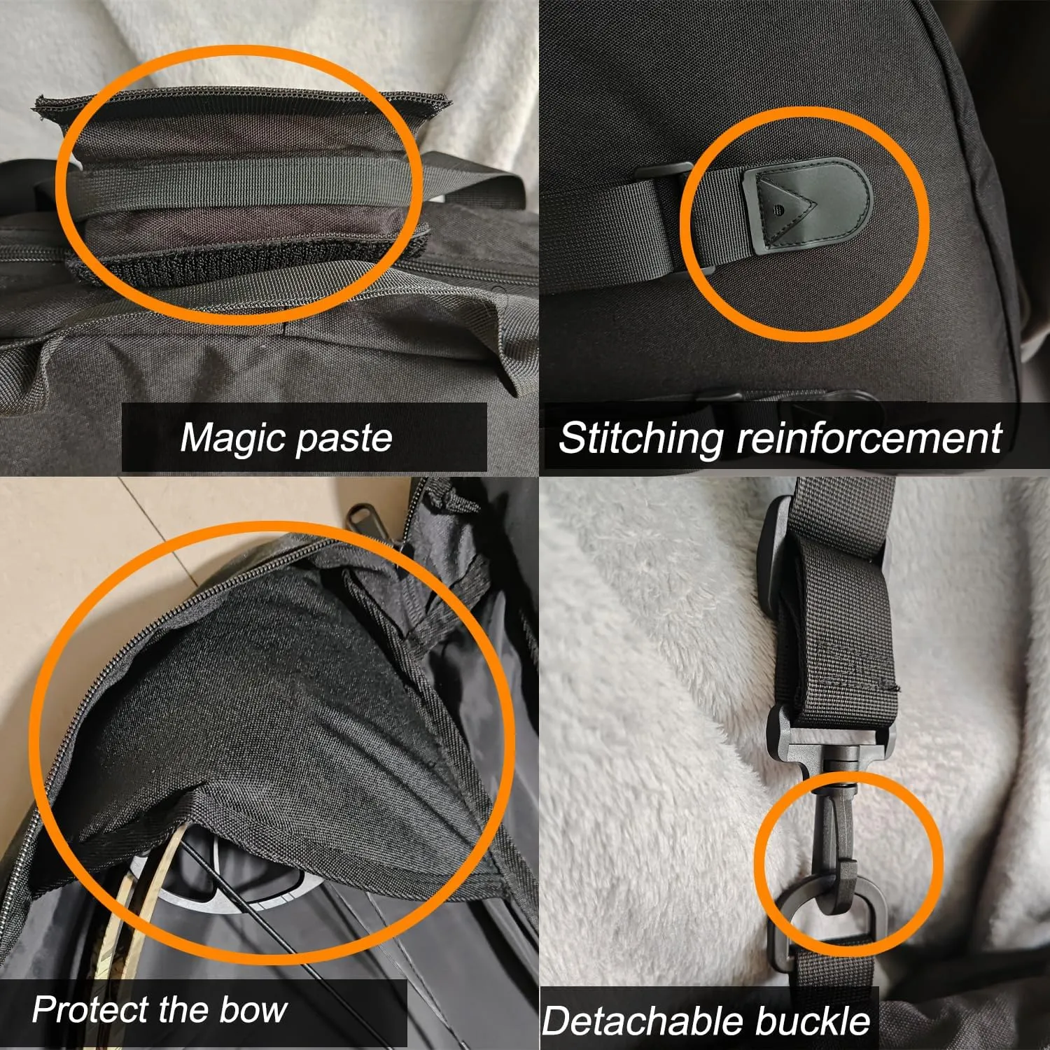 Compound Bow Case Soft Bow Padded Case Light-Weight Bow Carry Bag with Arrows Pocket