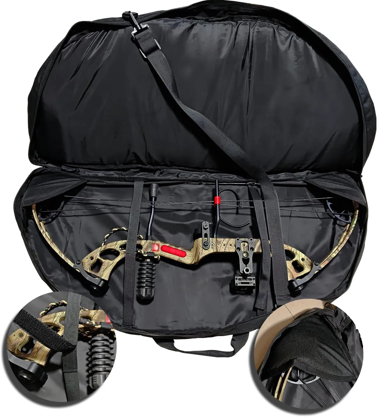 Compound Bow Case Soft Bow Padded Case Light-Weight Bow Carry Bag with Arrows Pocket