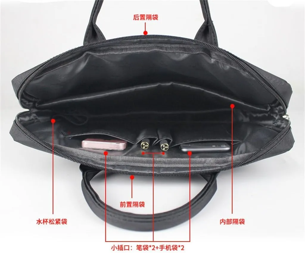 Conference Bag Briefcase File Case Zip Canvas Business Bag Handbag Man's Business Bag Storage Bag