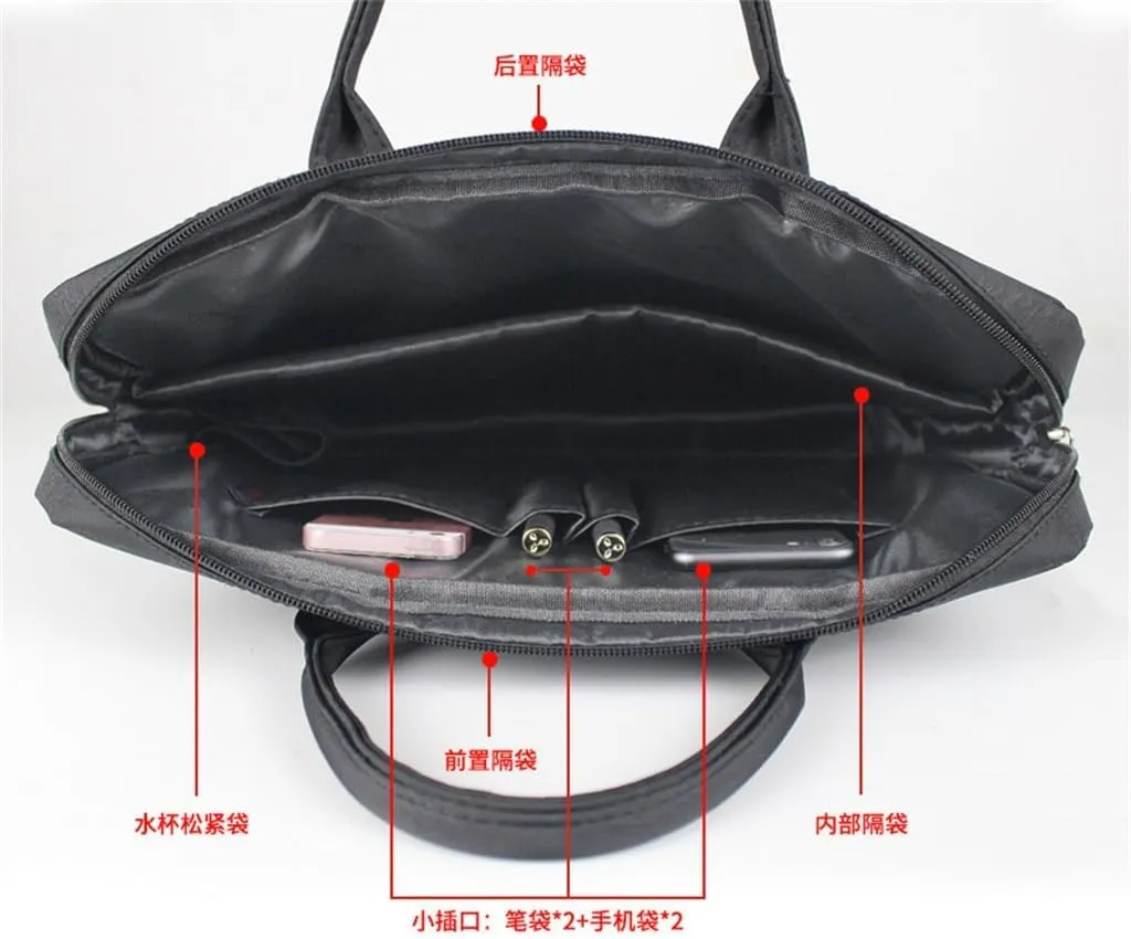Conference Bag Briefcase File Case Zip Canvas Business Bag Handbag Man's Business Bag Storage Bag