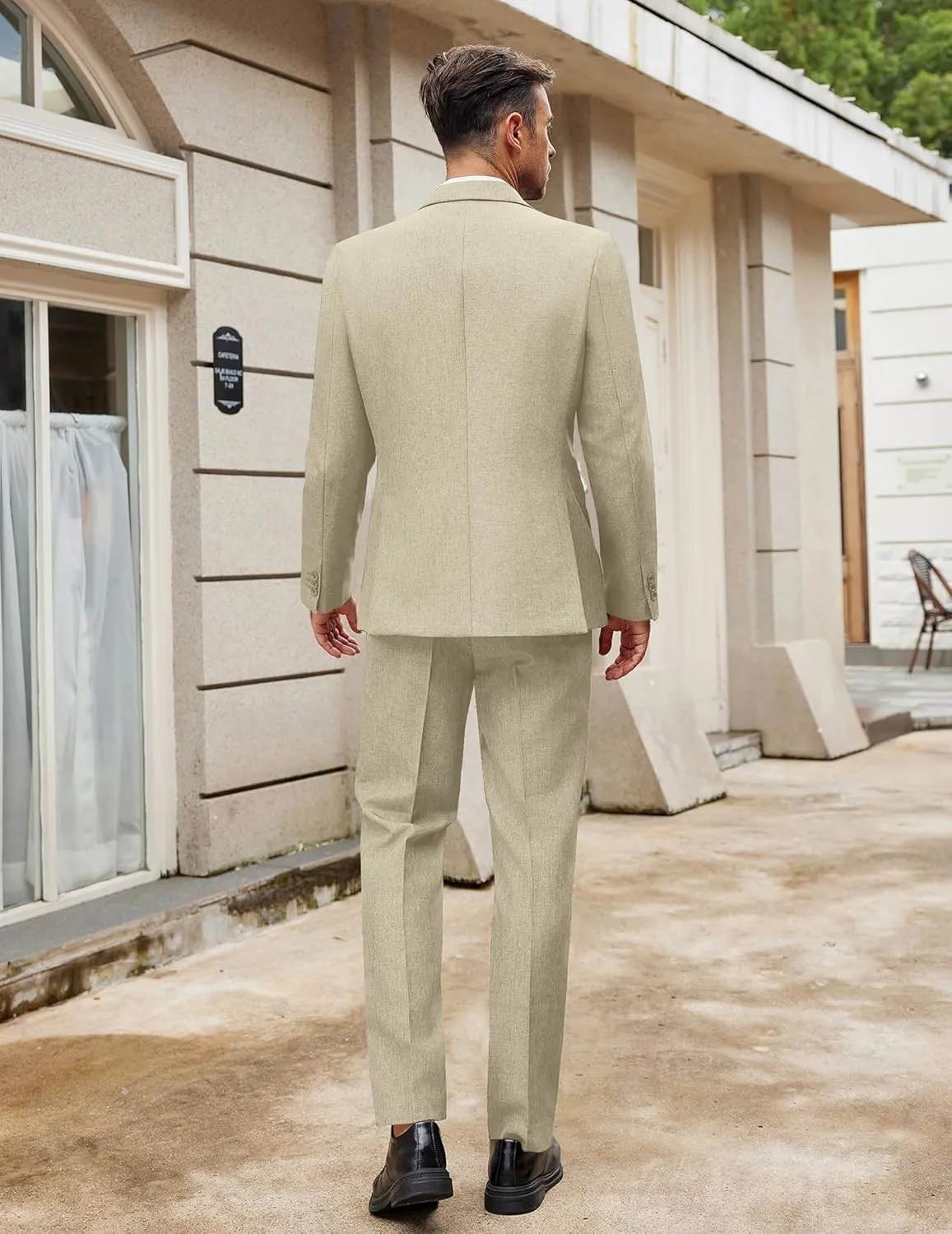 COOFANDY Men Suits Classic Fit 2 Piece Suit Set One Button Casual Blazer Wedding Bussiness Suit Separates