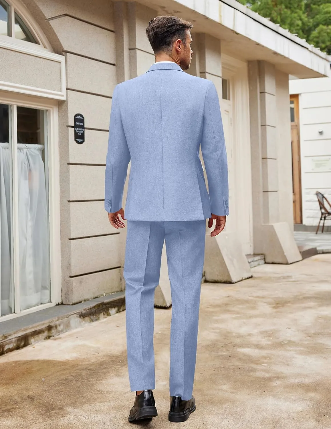 COOFANDY Men Suits Classic Fit 2 Piece Suit Set One Button Casual Blazer Wedding Bussiness Suit Separates