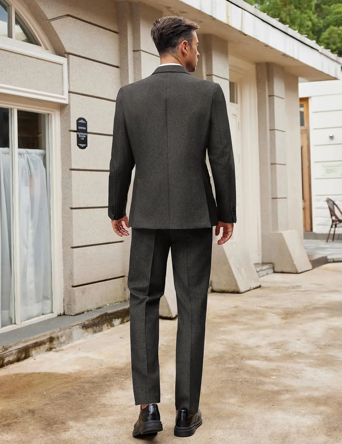 COOFANDY Men Suits Classic Fit 2 Piece Suit Set One Button Casual Blazer Wedding Bussiness Suit Separates