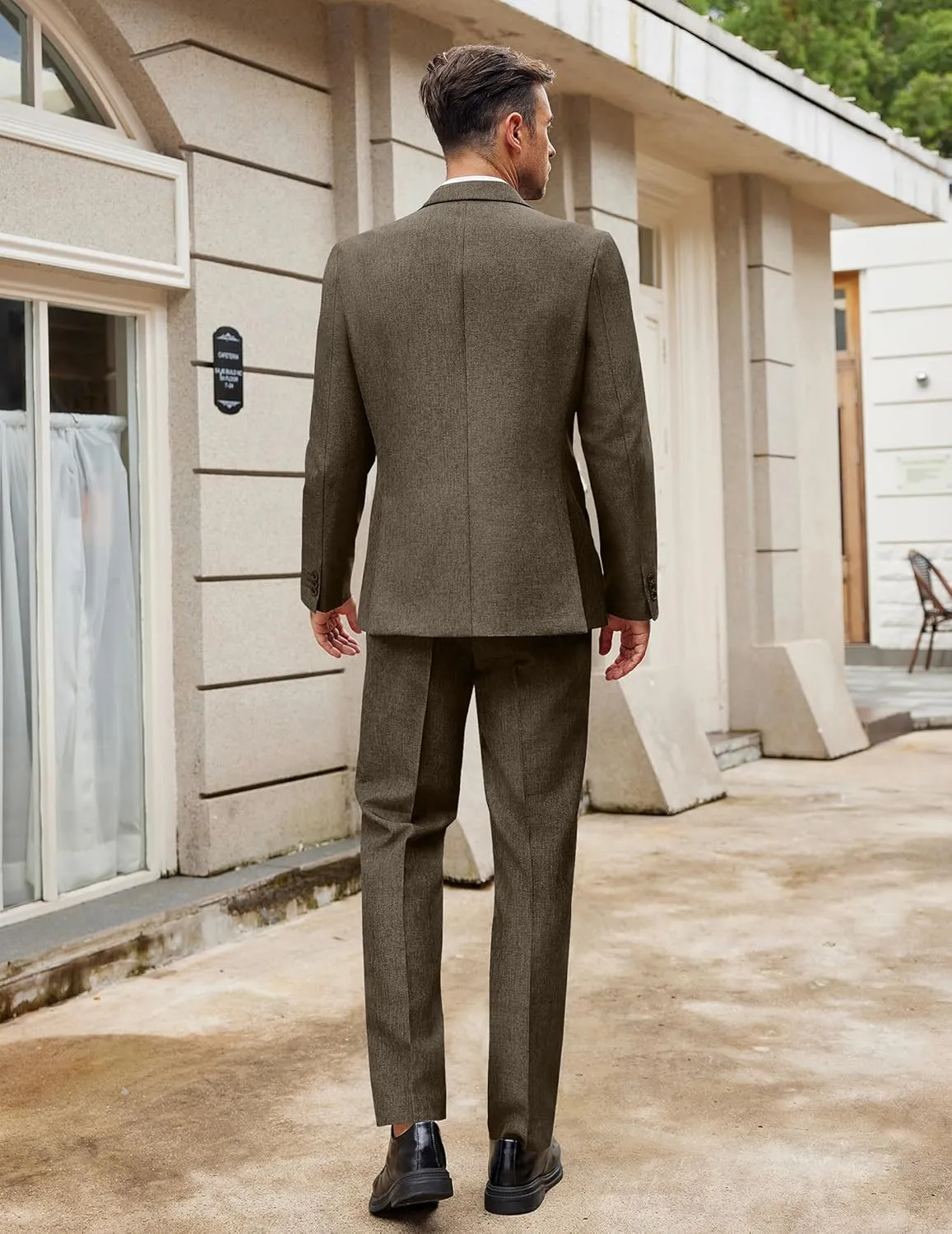 COOFANDY Men Suits Classic Fit 2 Piece Suit Set One Button Casual Blazer Wedding Bussiness Suit Separates