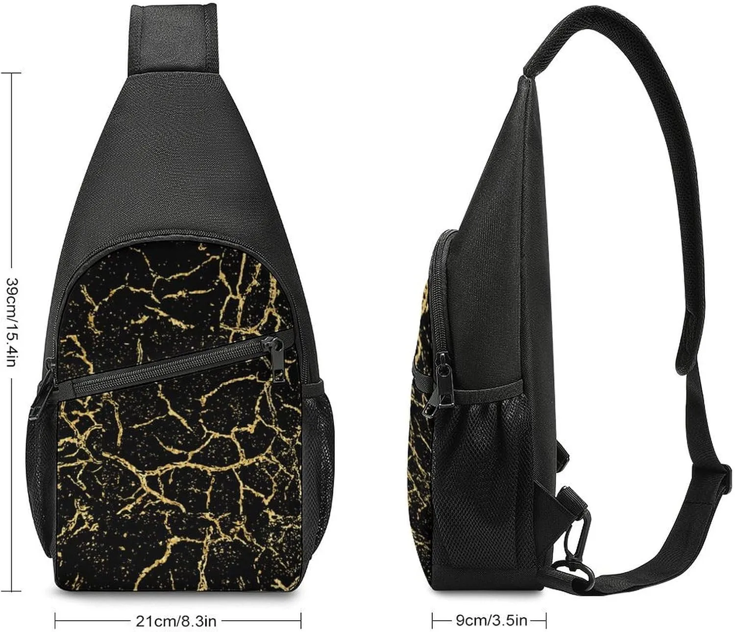 Cool Green Camo Army Camouflage Art Large Capacity Portable Chest Bag, Single Shoulder Chest Bag