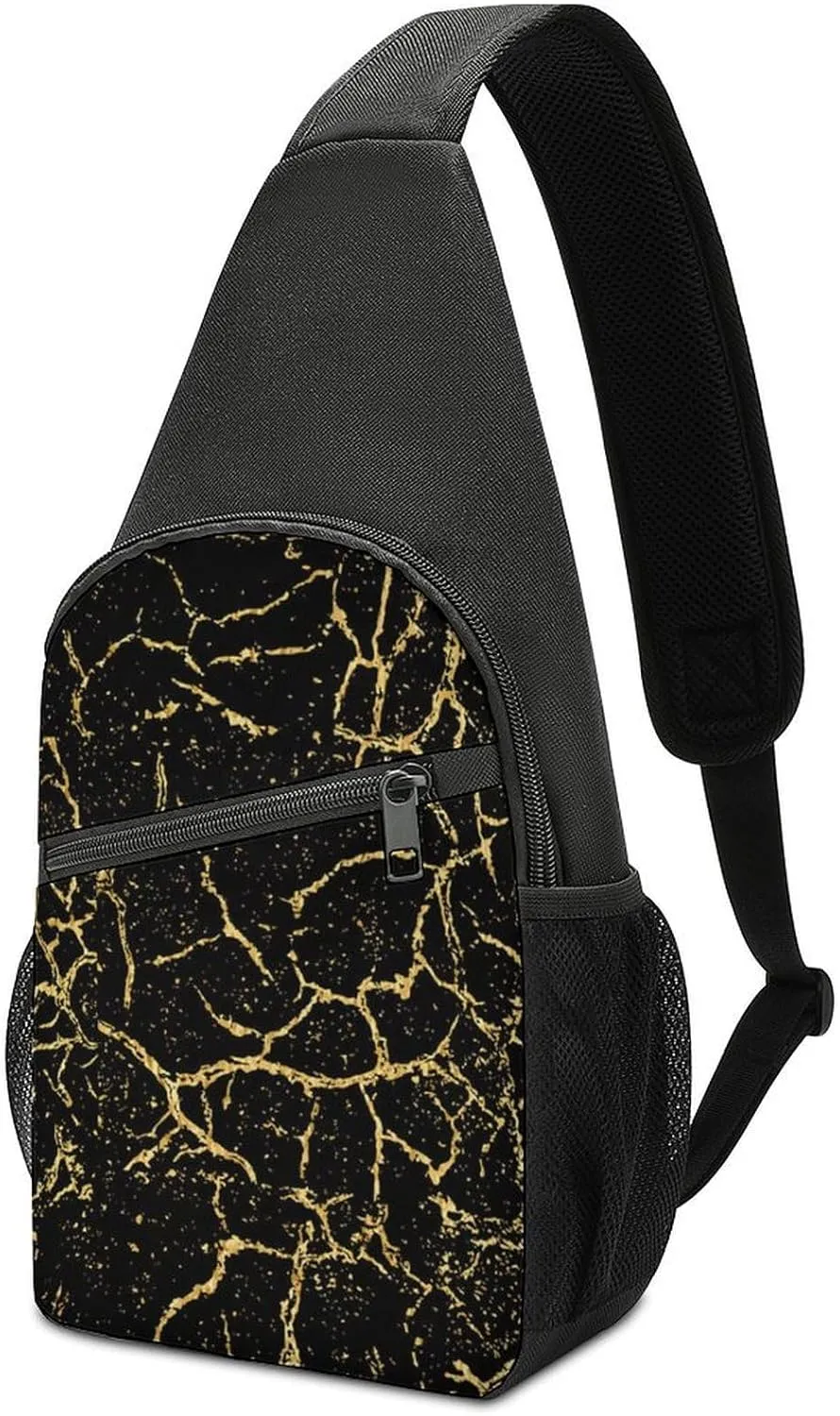Cool Green Camo Army Camouflage Art Large Capacity Portable Chest Bag, Single Shoulder Chest Bag