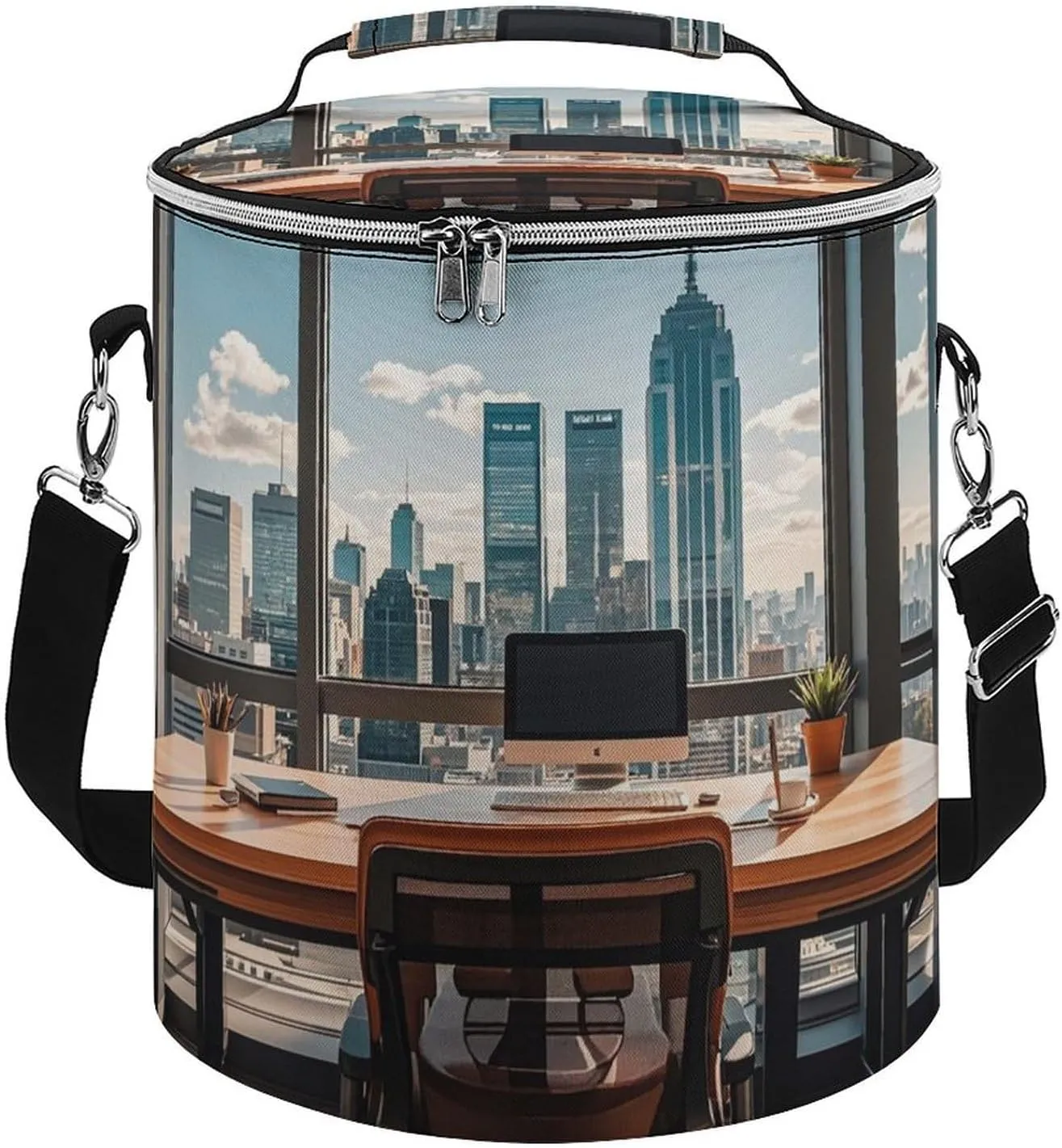 Cooler Backpack for Men Women Insulated Leakproof Waterproof Cooler Backpack Urban Architecture Cooler Bag Large Capacity Lightweight Backpack Cooler for Travel Camping Beach Ice Chest