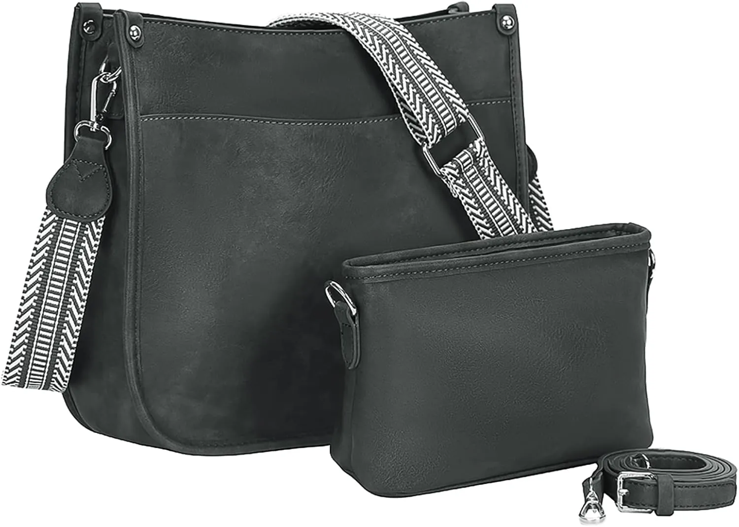 Cottoncode Crossbody Bags for Women, Trendy 2PCS Hobo Handbags Set, Vegan Leather Handbag Purse Set with 2 Adjustable Straps