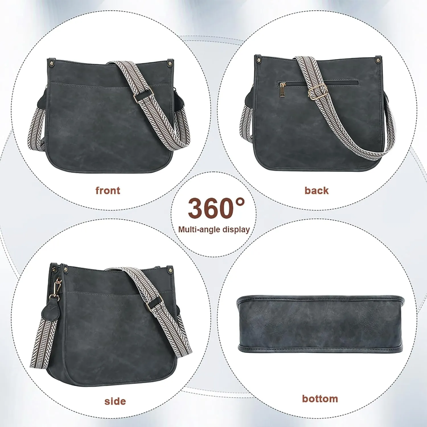 Cottoncode Crossbody Bags for Women, Trendy 2PCS Hobo Handbags Set, Vegan Leather Handbag Purse Set with 2 Adjustable Straps