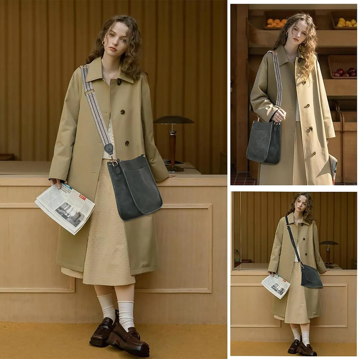 Cottoncode Crossbody Bags for Women, Trendy 2PCS Hobo Handbags Set, Vegan Leather Handbag Purse Set with 2 Adjustable Straps