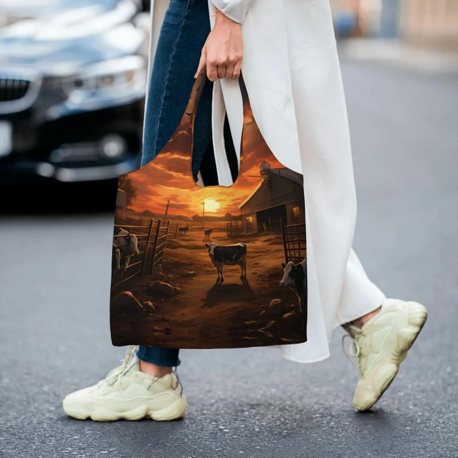 Couple Parrots Olive Canvas Tote Bag Reusable Grocery Bag Canvas Shopping Bag For Mom Grandma