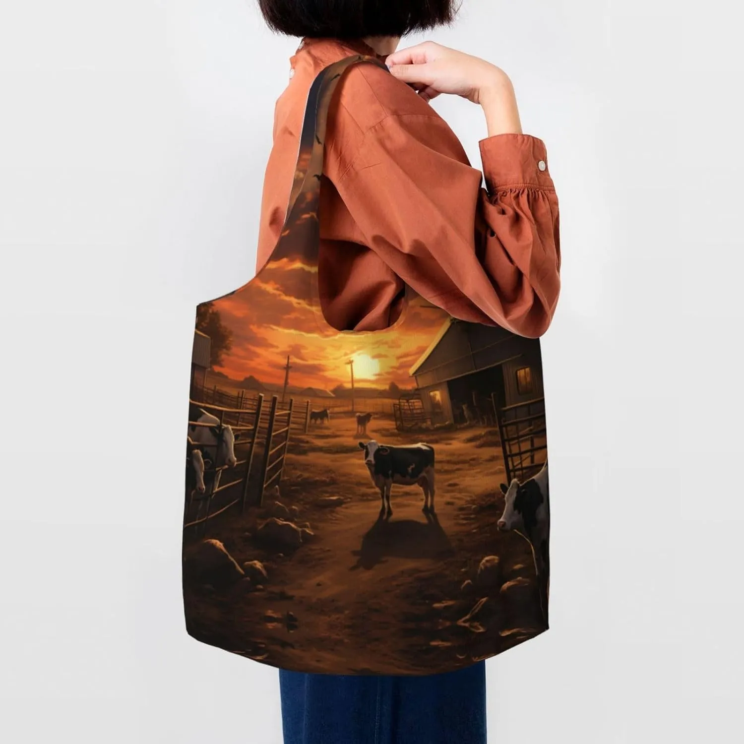 Couple Parrots Olive Canvas Tote Bag Reusable Grocery Bag Canvas Shopping Bag For Mom Grandma