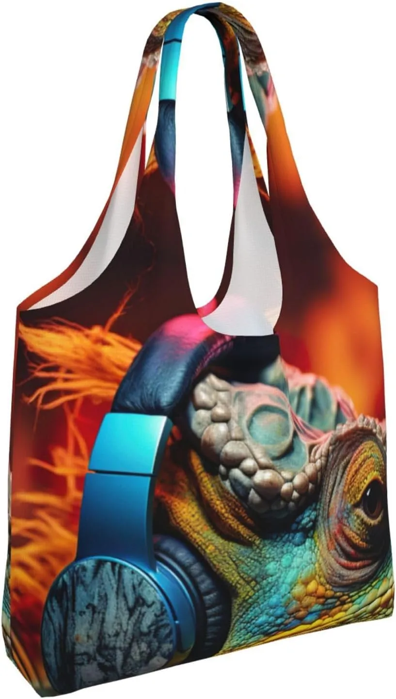 Couple Parrots Olive Canvas Tote Bag Reusable Grocery Bag Canvas Shopping Bag For Mom Grandma