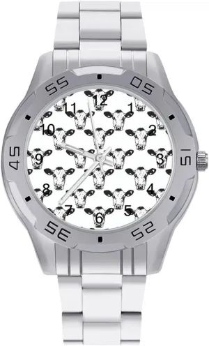 Cow Heads Simple Stainless Steel Band Business Watch Dress Wrist Unique Luxury Work Casual Waterproof Watches