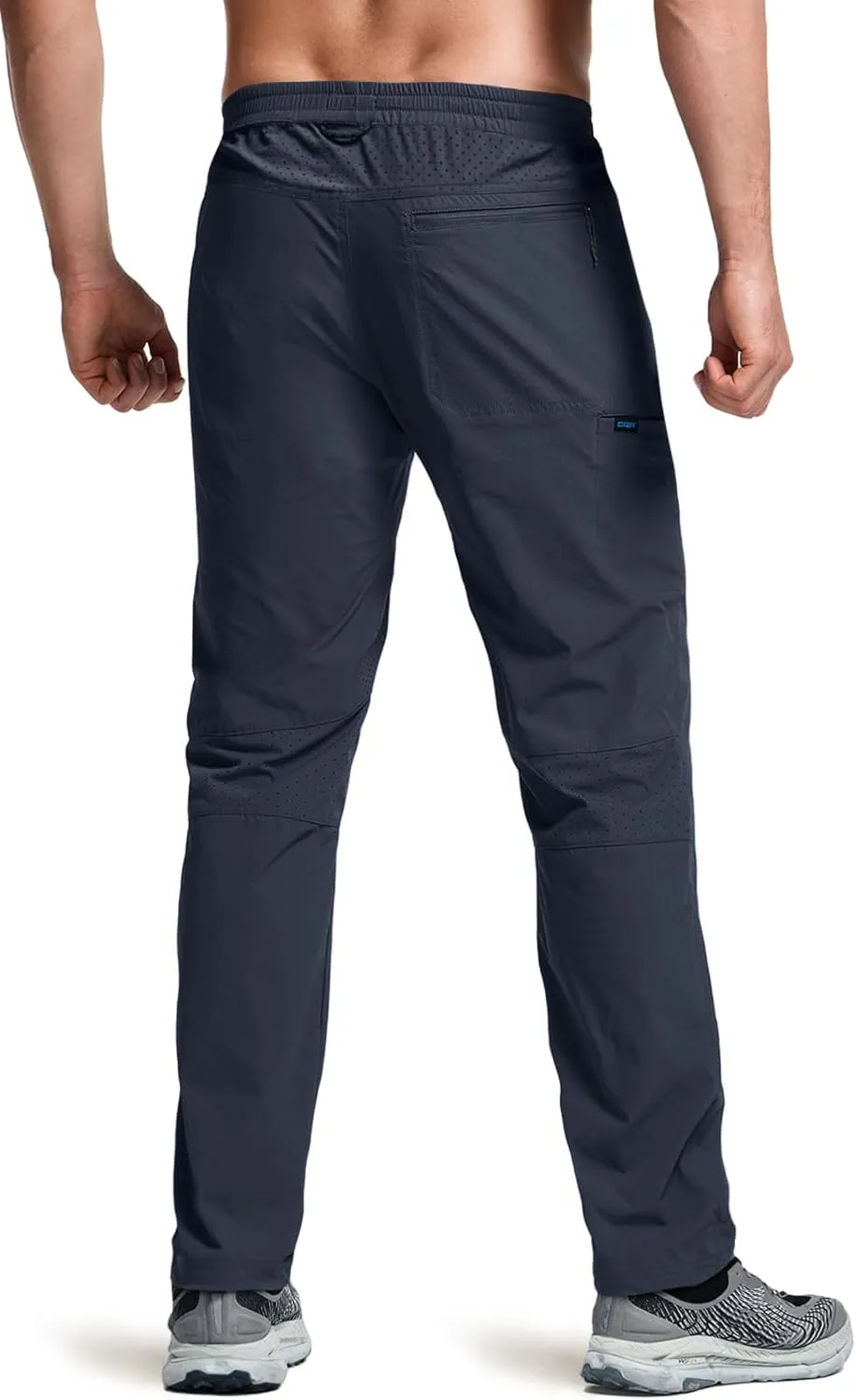 CQR Men's Lightweight Vent Hiking Pants, Water-Resistant & Breathable Sports Outdoor Athletic Pants with Elastic Waist