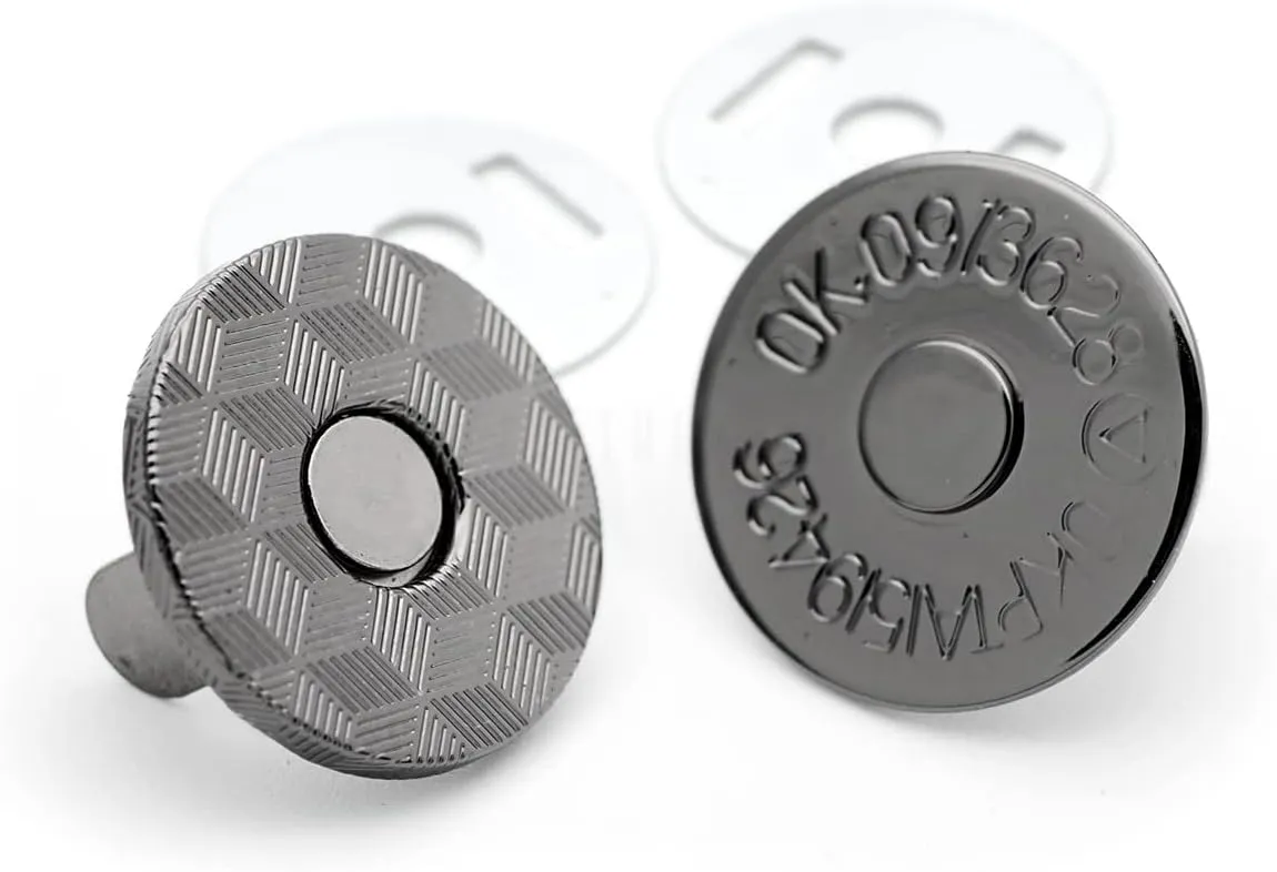 CRAFTMEMORE Magnetic Snap Buttons Quality Strong Clasp for Purse Sewing Handbags Closures 6 Pack MNC (14mm, Gunmetal)