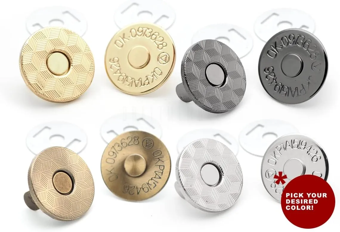 CRAFTMEMORE Magnetic Snap Buttons Quality Strong Clasp for Purse Sewing Handbags Closures 6 Pack MNC (14mm, Gunmetal)