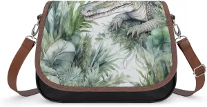 Crocodile Green Laptop Tote Bag Leather Computer Bags Lined Shoulder Purse Purses And Handbags Business Office Work Bag Top Handle Handbag for Women